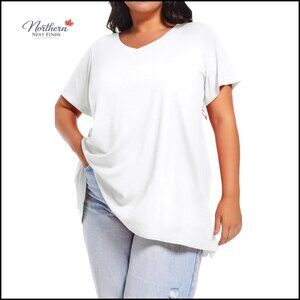 Plus Size V-Neck T-Shirt Loose Casual Short Sleeve Blouse 2XL-6XL